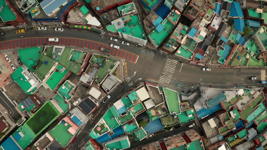 Aerial view of Gamcheon Culture Village, Busan, South Korea