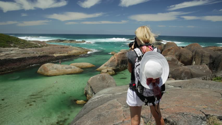 Travel photographer takes shot of Elephant Rocks in Western Australia. Professional photography with amazing South Coast Denmark. Great Southern Ocean coastline.