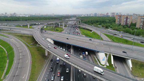 Moscow Ring Road Interchanges Aerial View