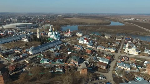 Aerial View on Churches Old Town Kremlin