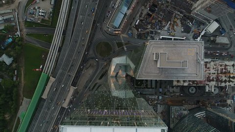 Aerial View Skyscrapers Moscow International Business Center