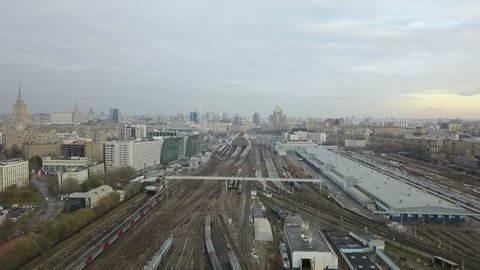 Aerial View of Belarus Railway Station in Moscow