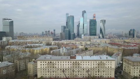 Panoramic Aerial Views Moscow Drone