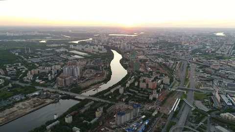 Panoramic Aerial Views Moscow Drone