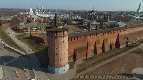 Aerial View on Churches Old Town Kremlin
