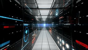 Businessman touching Data cloud server room with various UI, ending green screen, 4k animation. - Powered by Shutterstock - Get 15% off with code: PIKWIZARD15