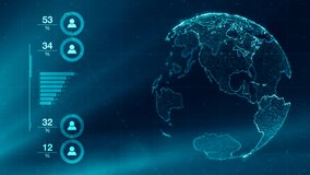 Spinning globe with generic infographic charts and diagram for global business, technology and data analysis concept - Powered by Shutterstock - Get 15% off with code: PIKWIZARD15