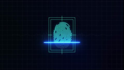 Finger print scan identification - concept animation