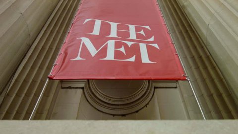 The Met, Metropolitan Museum of Art Building Sign at Entrance, New York City