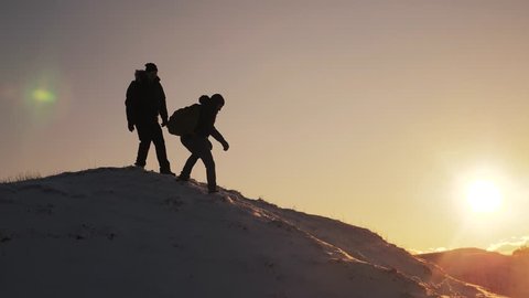 teamwork business travel concept two hikers Stock Footage Video (100% ...