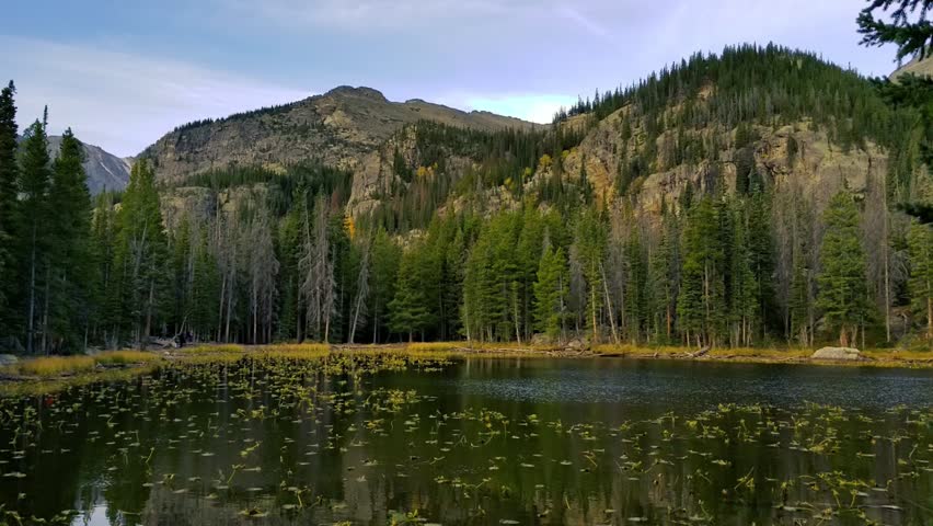 Beautiful Bear Lake and Pine Trees at Rocky Mountain National Park
