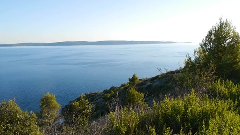 Calm place in Croatia. Beautiful view of Adriatic Sea.