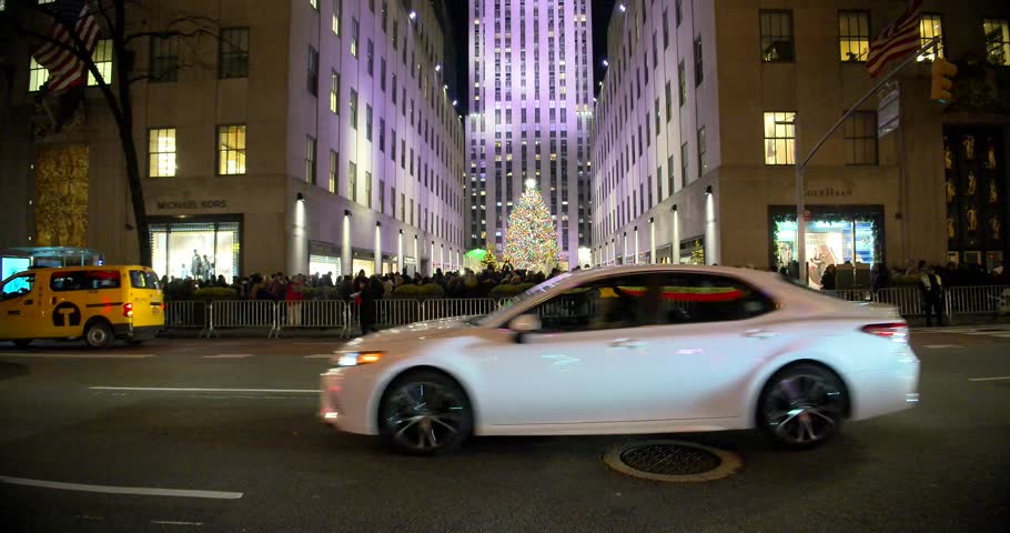 NEW YORK - DECEMBER 4, 2018: Christmas season in New York City Rockefeller Center on December 4, at New York City, NY.