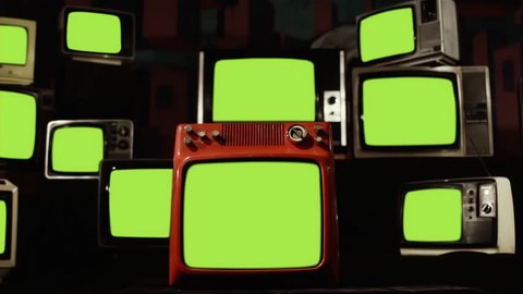 Vintage TVs Turning On and Off Green Screens. You can replace green screen with the footage or picture you want. You can do it with “Keying” effect in After Effects (check out tutorials).