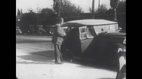 Princeton, United State of America. About 1935. Albert Einstein salt on the car.