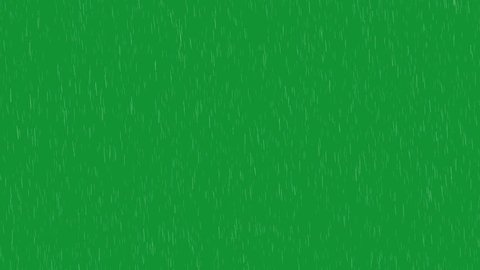 Rain falling on the green screen