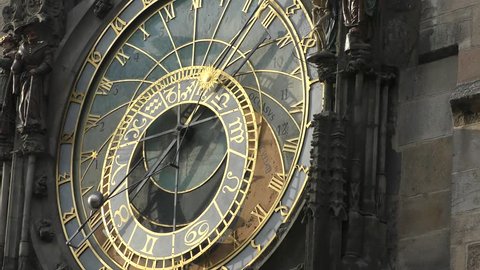Prague/ Czech Republic NOV 2017  astronomical clock at the Old Town City Hall from 1410 is the third oldest astronomical clock in the world and the oldest one still working