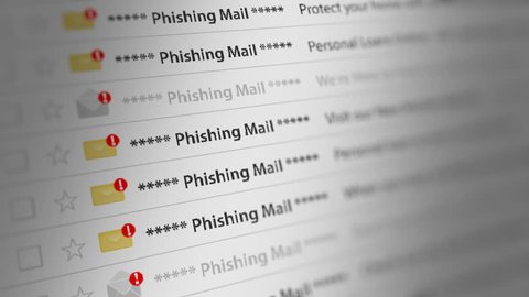 Close Up Shot of Phishing Mail Box UI on Webmail. Seamless Loops.
