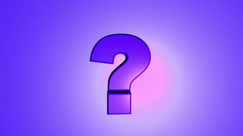 Rotating Question Mark symbol animation icon. Symbol presentation and rotation on colored background