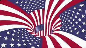 USA flag funnel seamless loop animation background new quality cool nice beautiful 4k stock video footage