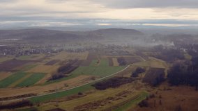 Rural Poland aerial drone footage 4k
