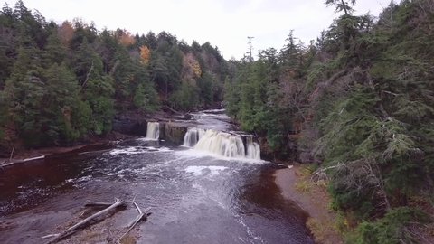 Porcupines waterfalls in the great lakes