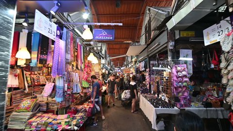 Bangkok, Thailand - December 22, 2018 : Thai people and foreigner travelers walking shopping and visit local shop at Chatuchak weekend market
