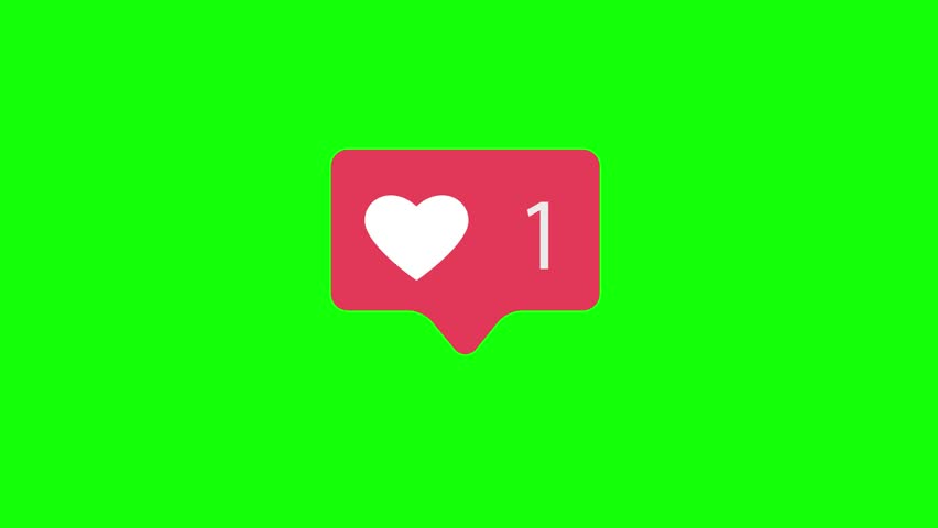 Pink Like Icon On Green Chroma Key Background. Like Counting for Social Media 1-500K Likes. 4K video.  Royalty-Free Stock Footage #1021460899
