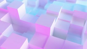 gaming technological cube background, with colorful bright neon uv blue and purple lights, random waving motion background. Seamless loop 4K UHD FullHD. - Powered by Shutterstock - Get 15% off with code: PIKWIZARD15