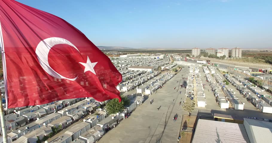 Aerial shot of  syrian refugees camp in Kilis/Turkey.