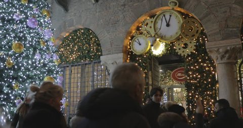 VERONA, ITALY, DECEMBER 25, 2018: Christmas atmosphere in Verona center