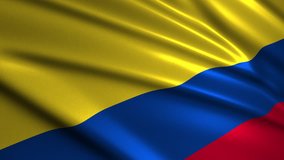 Close up waving flag of Colombia,loopable