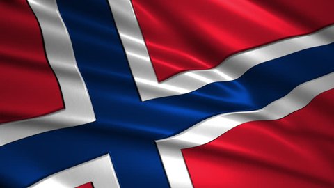 Close up waving flag of Norway,loopable