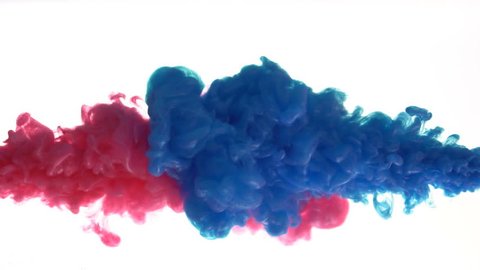 Colorful Ink mixing in water, Slow motion