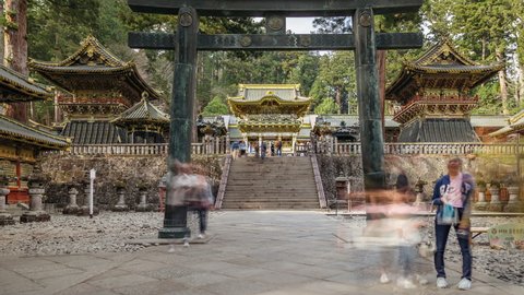 Timelapse Nikko Japan Toshogu Shrine Torii. ProRes 422 in 4k