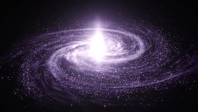 Galaxy spinning in space 