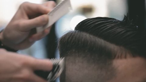 Men's haircut with scissors. Great plan.