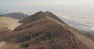 Aerial Drone Shot Following a Mountain Ridge in Death Valley Nevada.