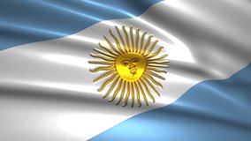 Close up waving flag of Argentina,loopable