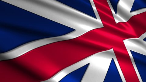 Close up waving flag of UK,loopable