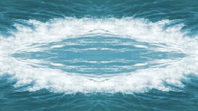 Water Curtains Ocean Waves Opening Portal. Ocean waves top view mirror style to use as background, transition and texture. - Powered by Shutterstock - Get 15% off with code: PIKWIZARD15