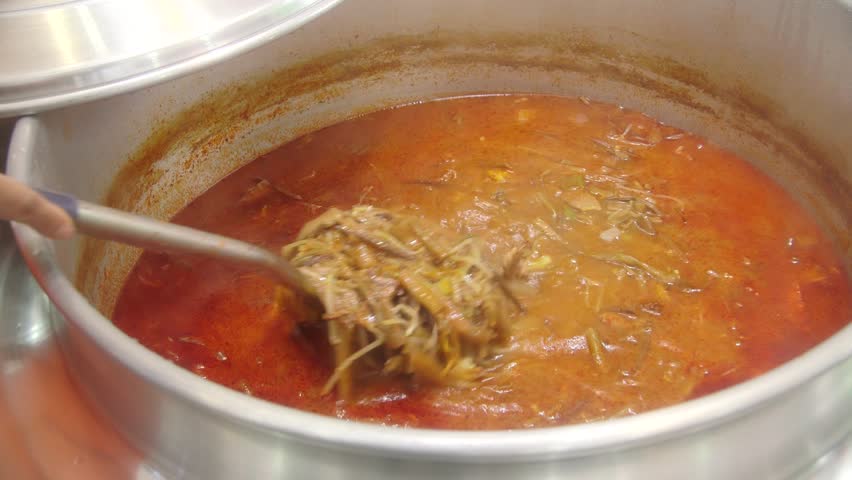 korean beef stew at restaurant Royalty-Free Stock Footage #1021552042