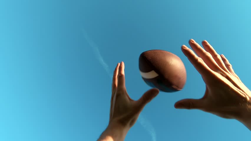American Football Catch Point Of View, Cinematic Slow Motion.