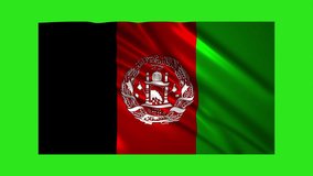 Afghanistan flag waving,loopable on green screen