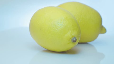 Lemons Rotating Isolated In White Background