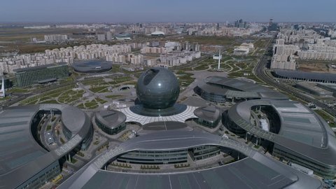 Astana, Kazakhstan - September 18, 2018: Sphere on the Astana EXPO 2017 exhibition territory