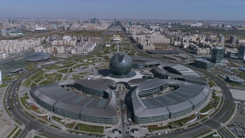 Astana, Kazakhstan - September 18, 2018: Sphere on the Astana EXPO 2017 exhibition territory