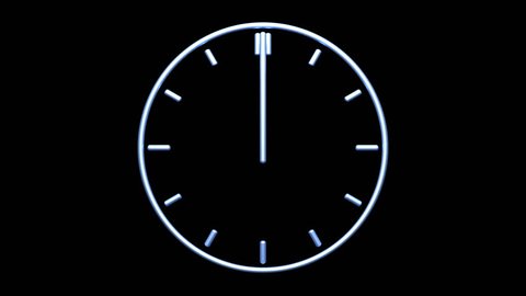 Motion background with spinning clock in 12 hour seamless loop.
