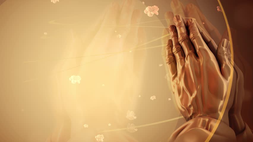animated praying hand 4k background 4096x2304 Stock Footage Video (100%