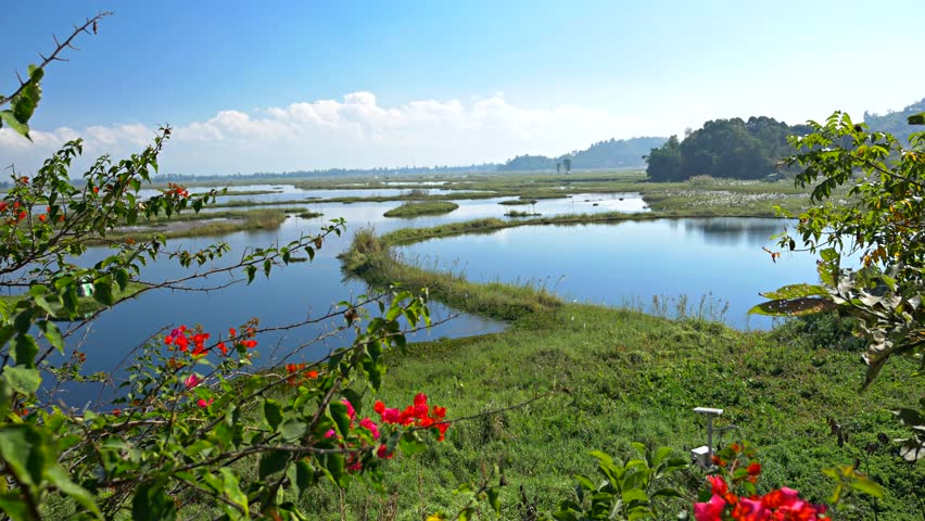 Loktak Lake landscape in Imphal, Manipur, North East India 